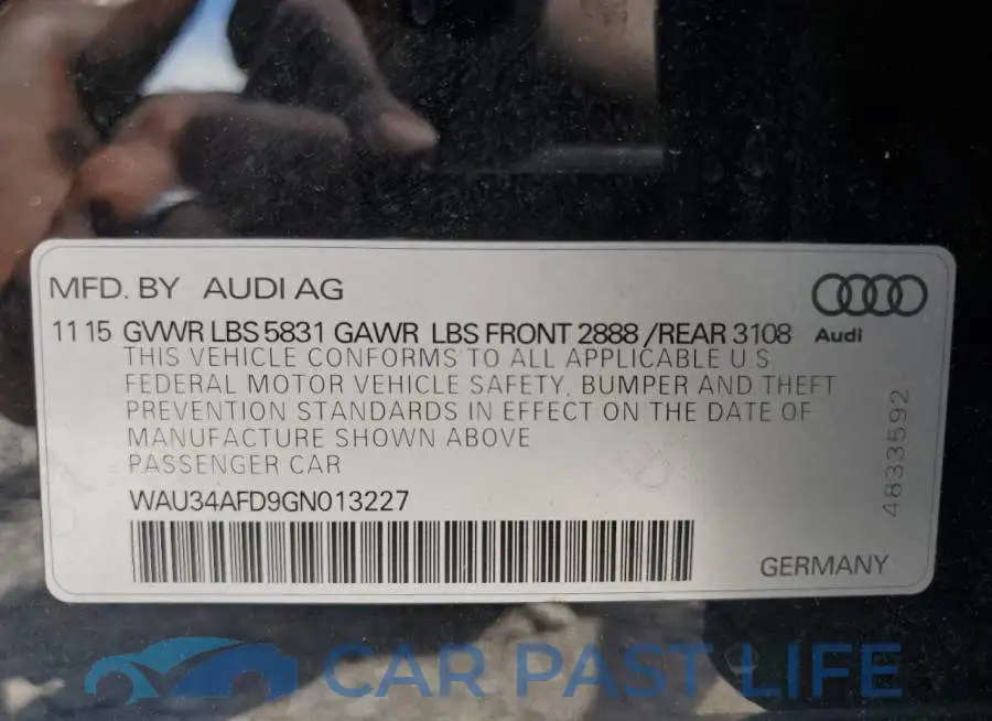 WAU34AFD9GN013227# 12