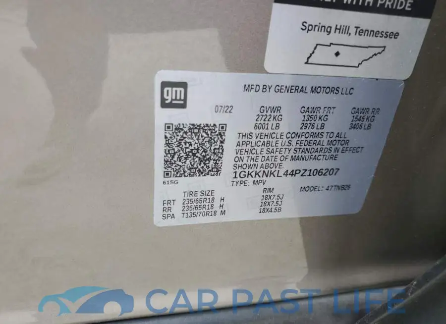 1GKKNKL44PZ106207# 14