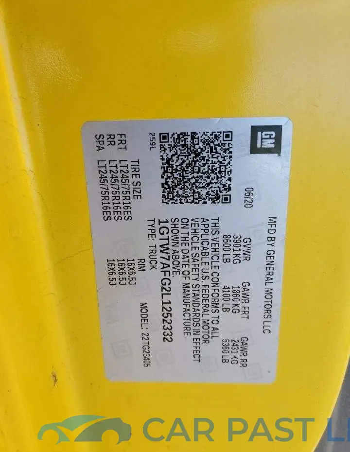 1GTW7AFG2L1252332# 13
