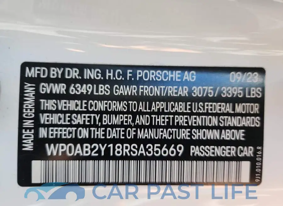 WP0AB2Y18RSA35669# 13