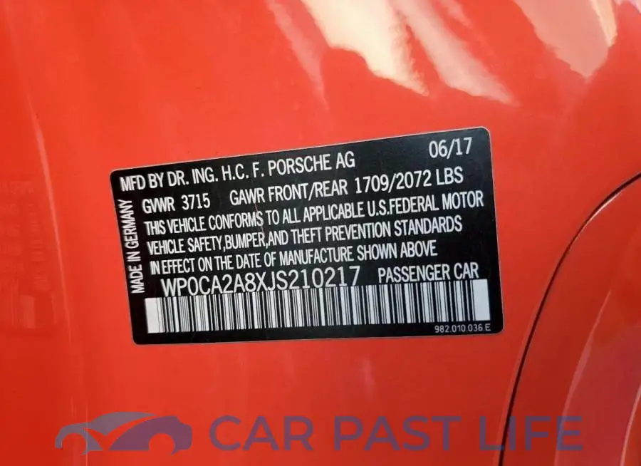 WP0CA2A8XJS210217# 13