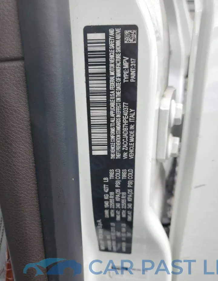 ZACCJADB7HPE40377# 13