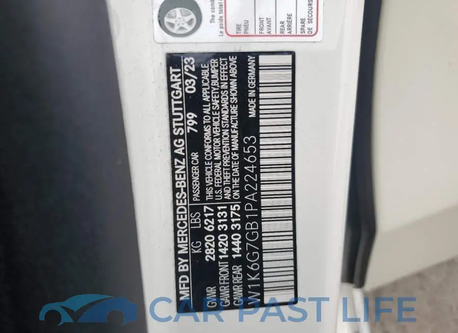 W1K6G7GB1PA224653# 12