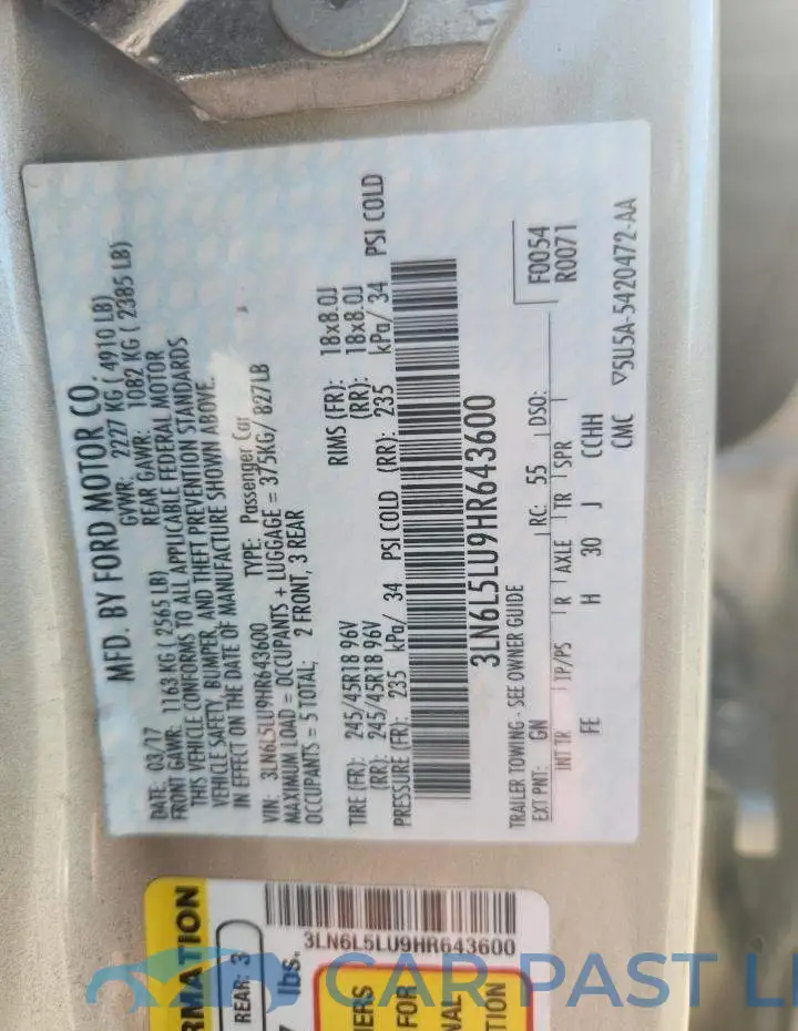 3LN6L5LU9HR643600# 12