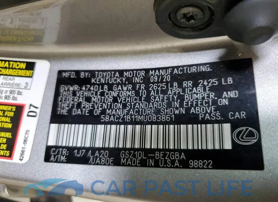 58ACZ1B11MU083861# 12