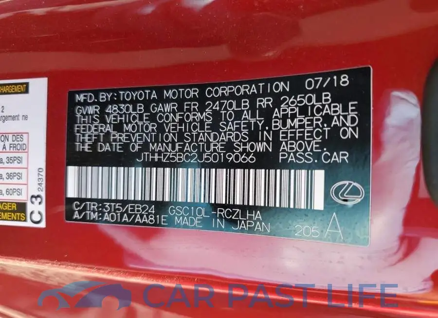 JTHHZ5BC2J5019066# 12