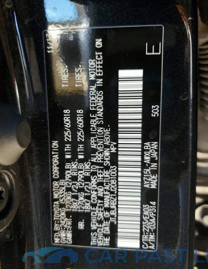 JTJBJRBZ1J2081003# 13