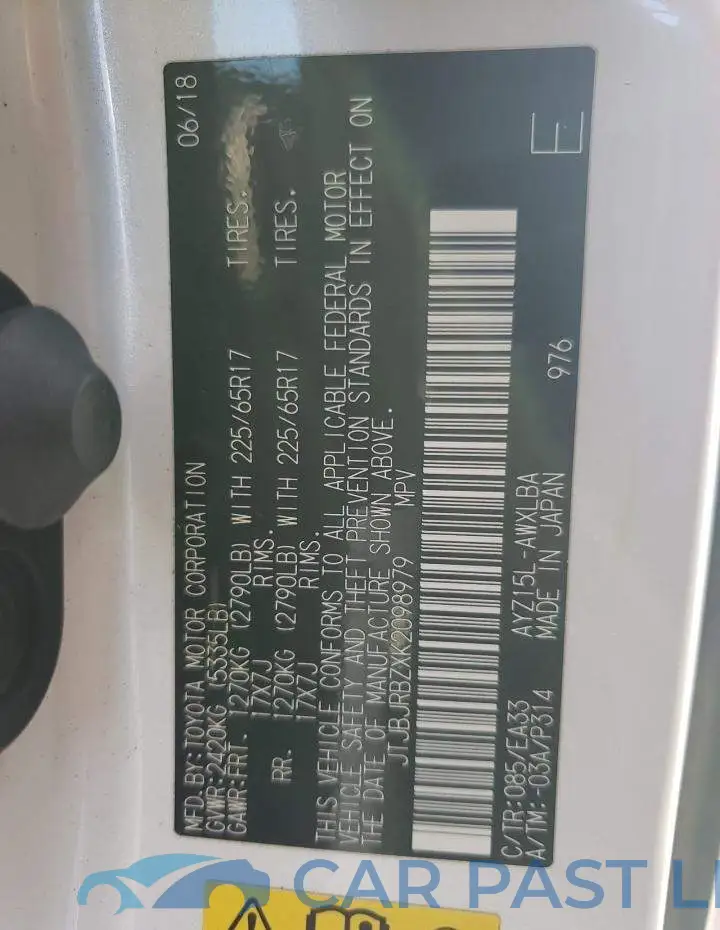 JTJBJRBZXK2098979# 13