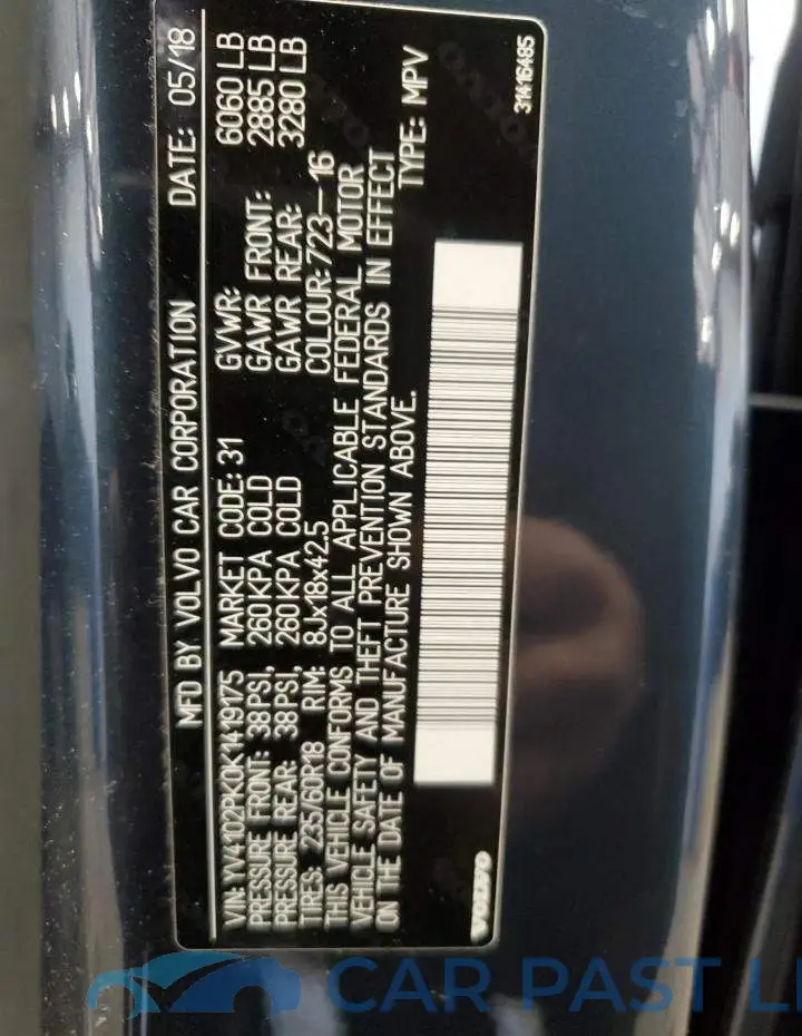YV4102PK0K1419175# 14