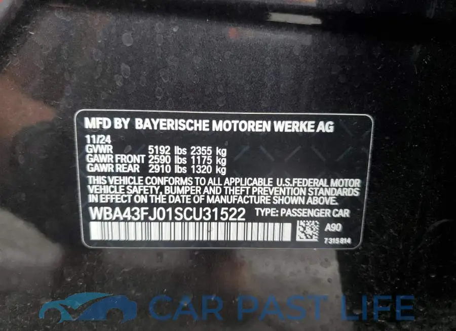 WBA43FJ01SCU31522# 12