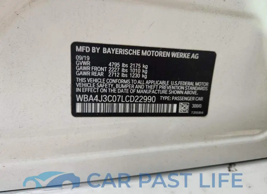 WBA4J3C07LCD22990# 12