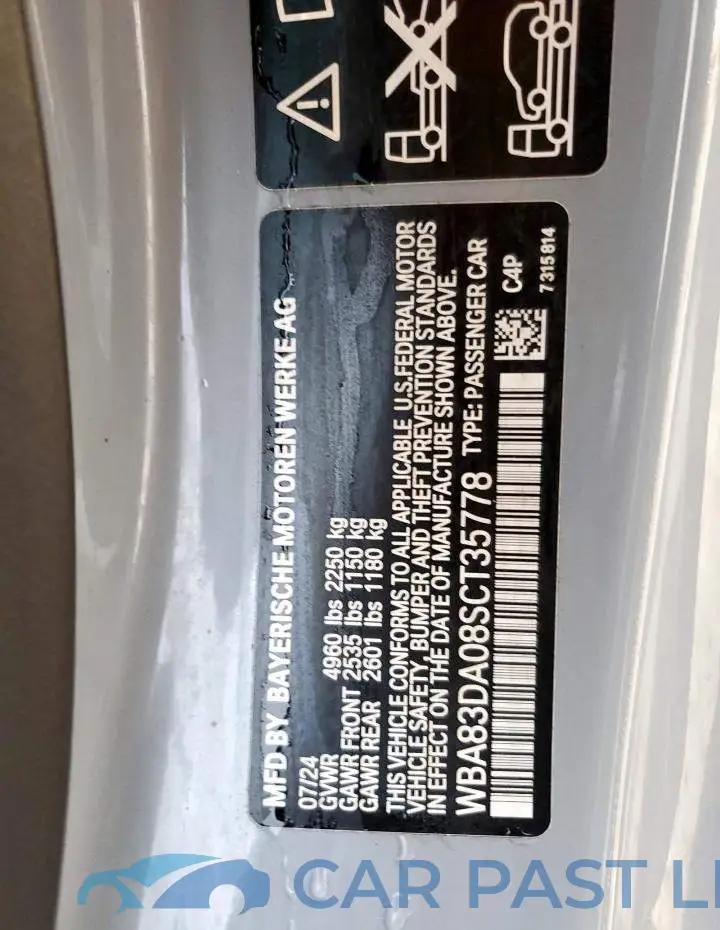 WBA83DA08SCT35778# 12