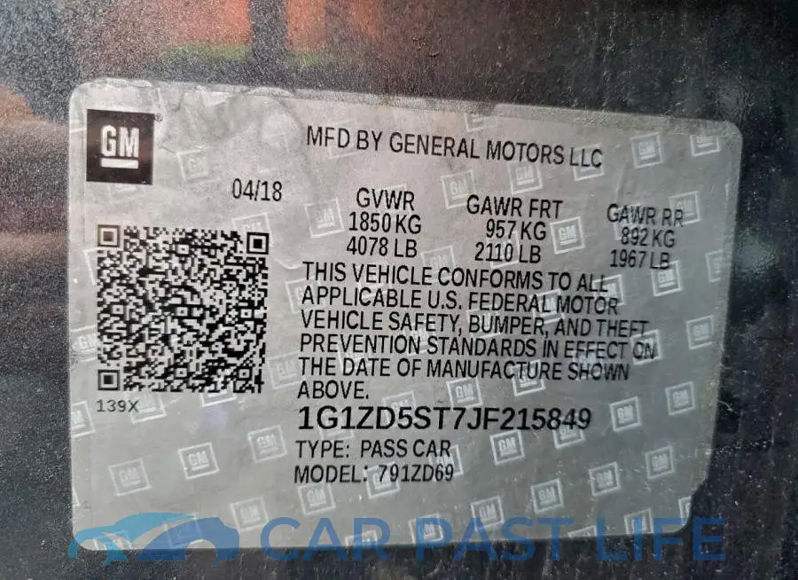1G1ZD5ST7JF215849# 12