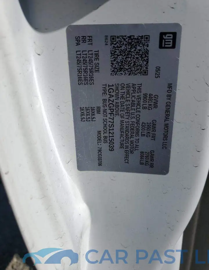1GAZGPF77S1215039# 13