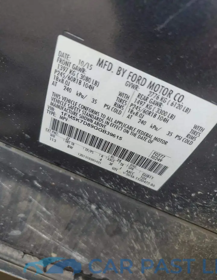 1FM5K7D89GGB39615# 13