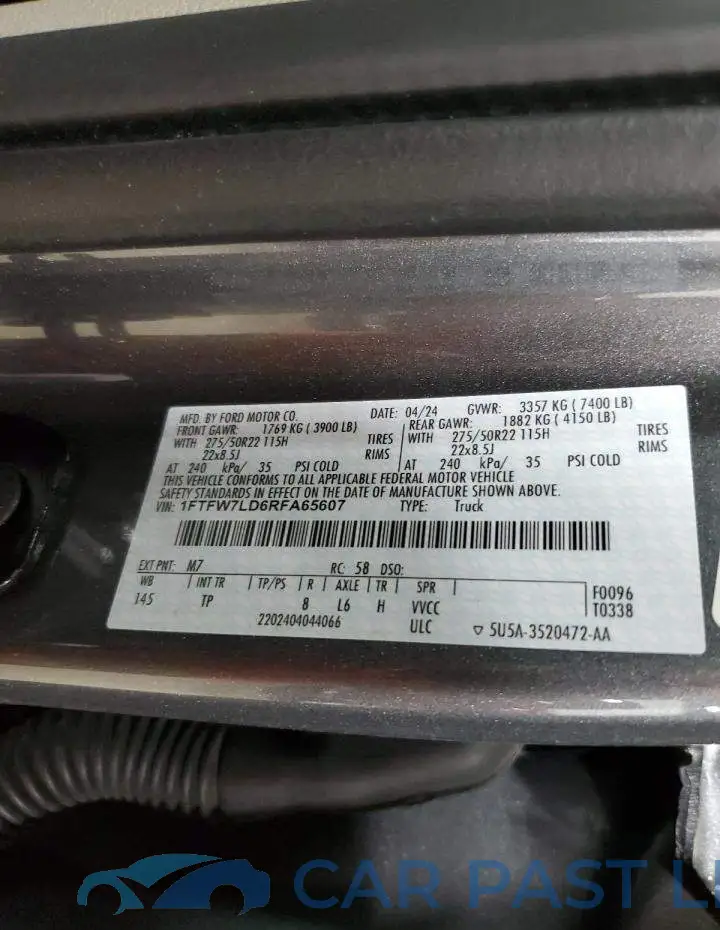 1FTFW7LD6RFA65607# 12