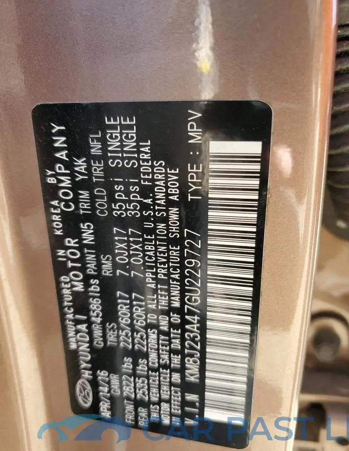 KM8J23A47GU229727# 13
