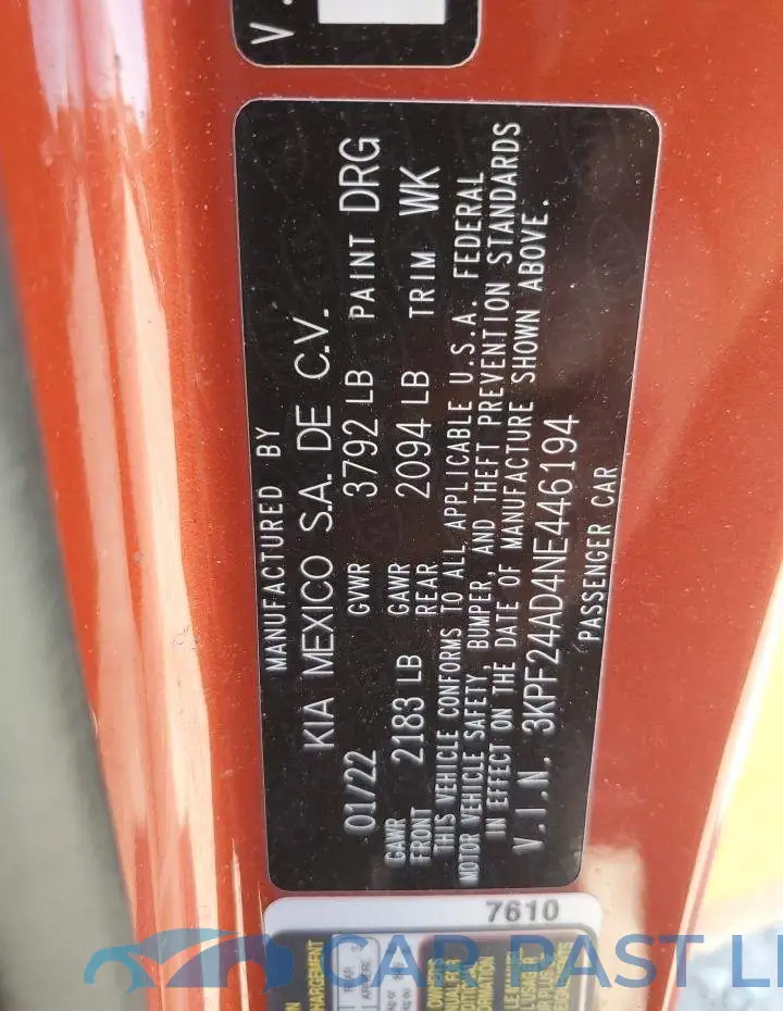 3KPF24AD4NE446194# 13