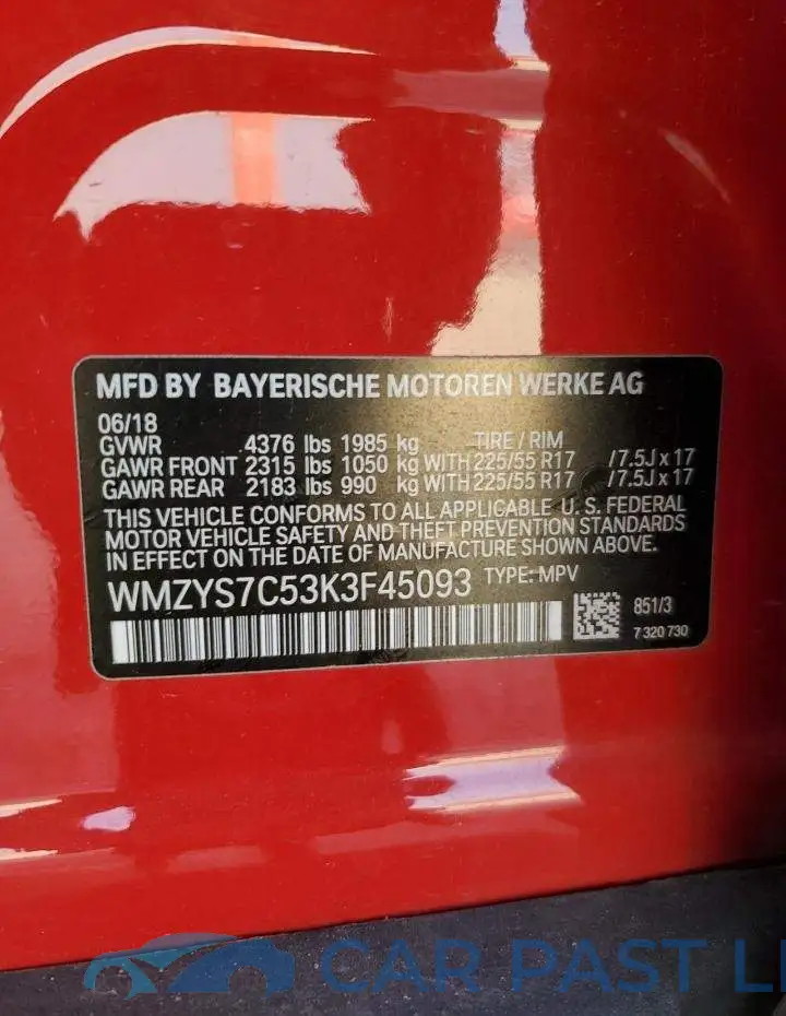 WMZYS7C53K3F45093# 13