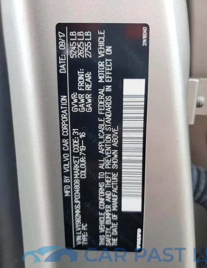 LVY982MK6JP034808# 12