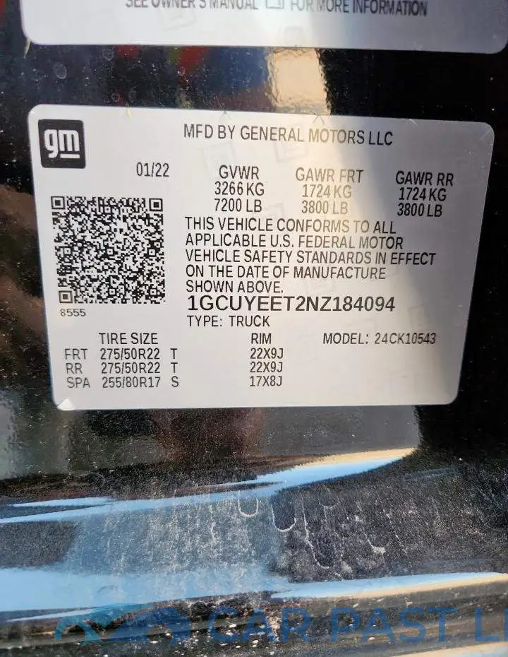 1GCUYEET2NZ184094# 13