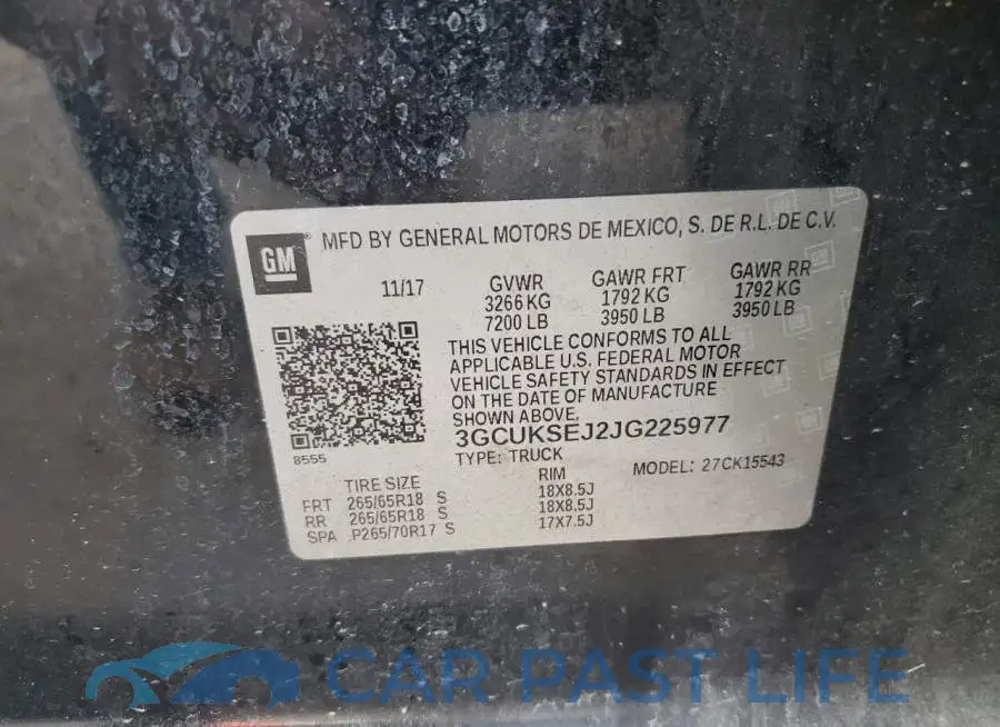 3GCUKSEJ2JG225977# 12