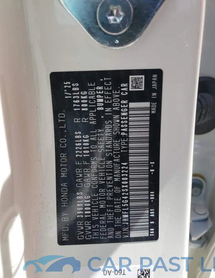 JHMFL5G42SX003224# 12