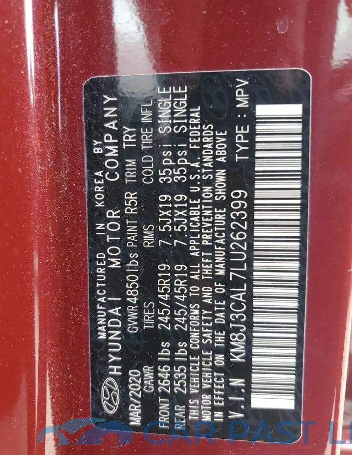 KM8J3CAL7LU262399# 13
