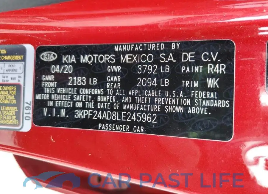 3KPF24AD8LE245962# 12