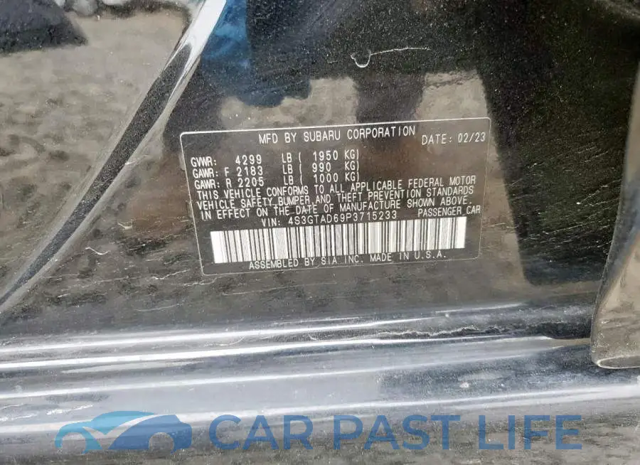4S3GTAD69P3715233# 12