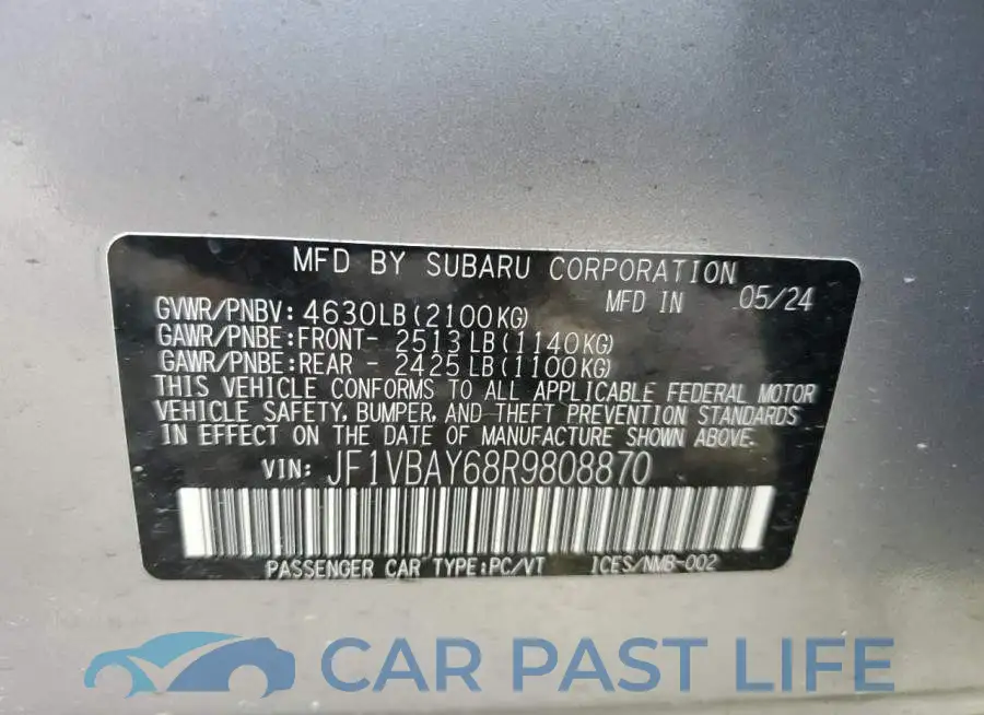 JF1VBAY68R9808870# 13