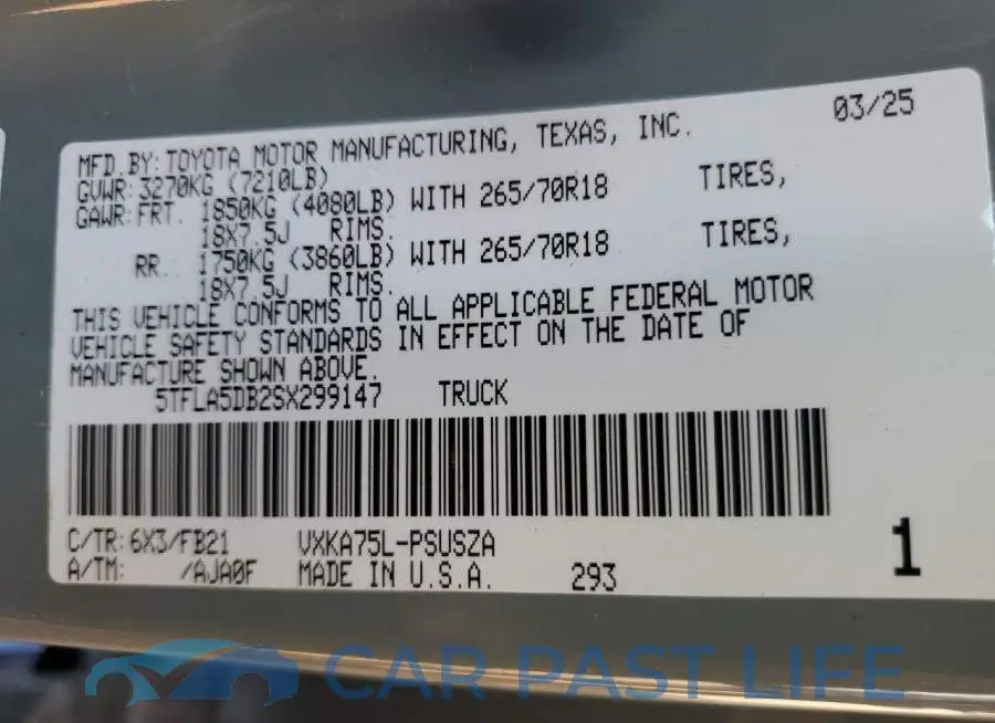 5TFLA5DB2SX299147# 13