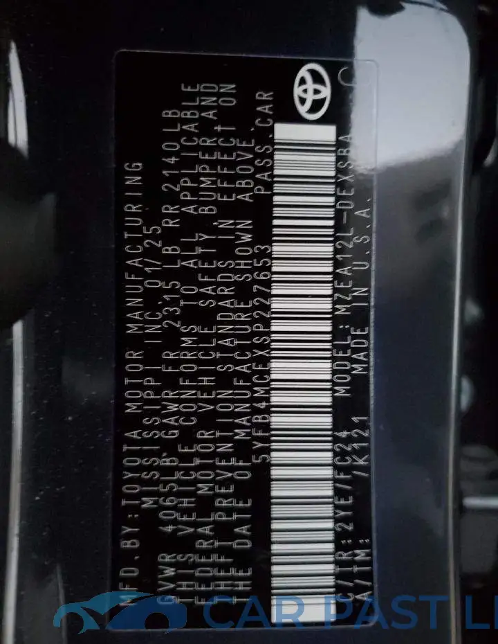 5YFB4MCEXSP227653# 12