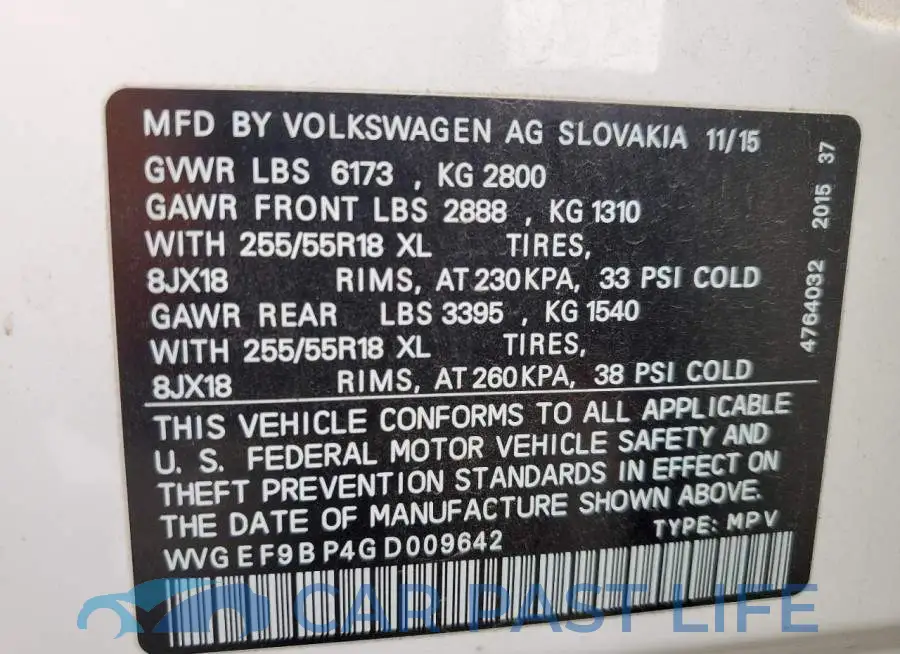WVGEF9BP4GD009642# 13