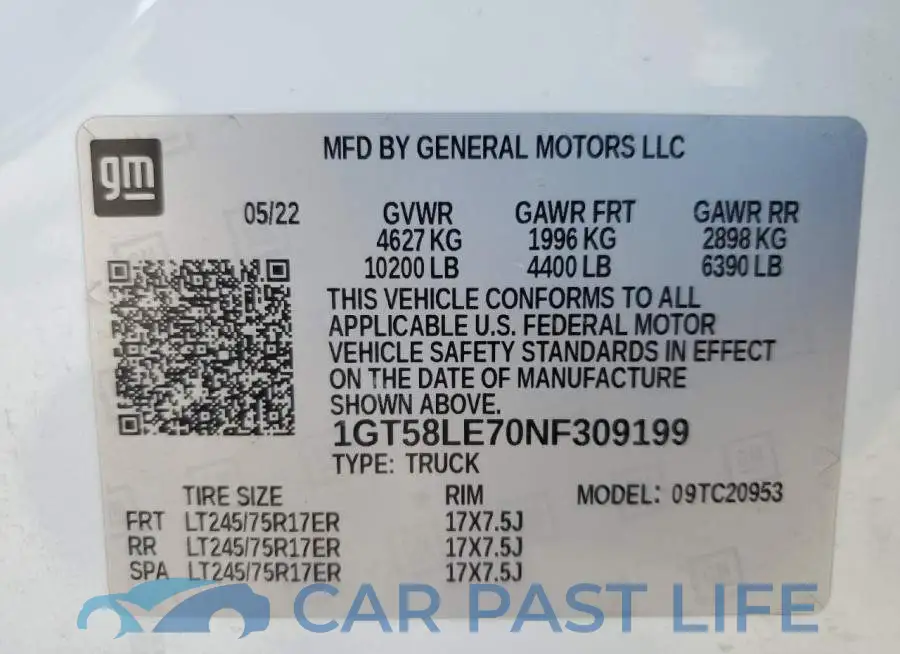 1GT58LE70NF309199# 12