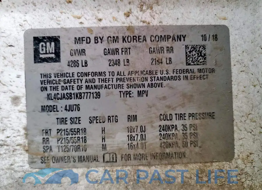 KL4CJASB1KB777139# 14
