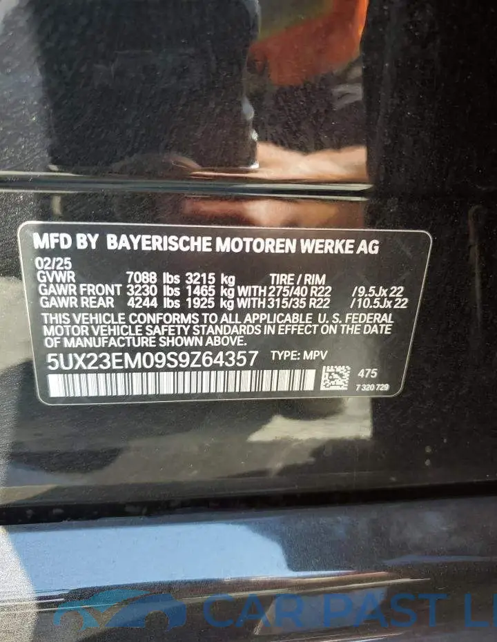 5UX23EM09S9Z64357# 13