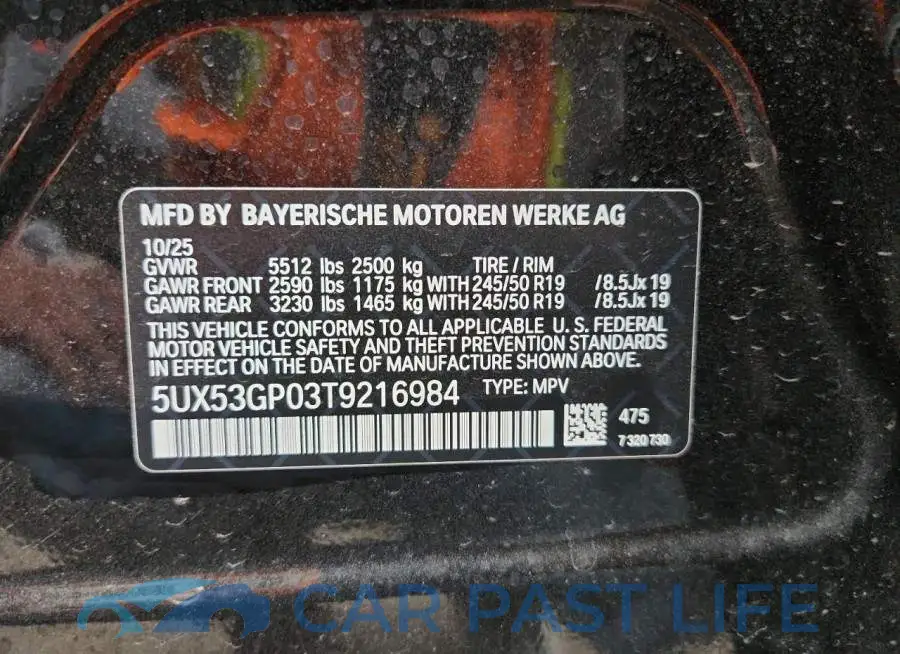 5UX53GP03T9216984# 12