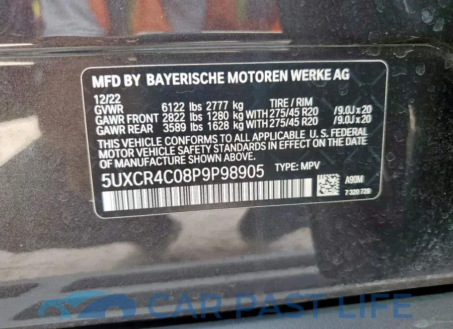 5UXCR4C08P9P98905# 13