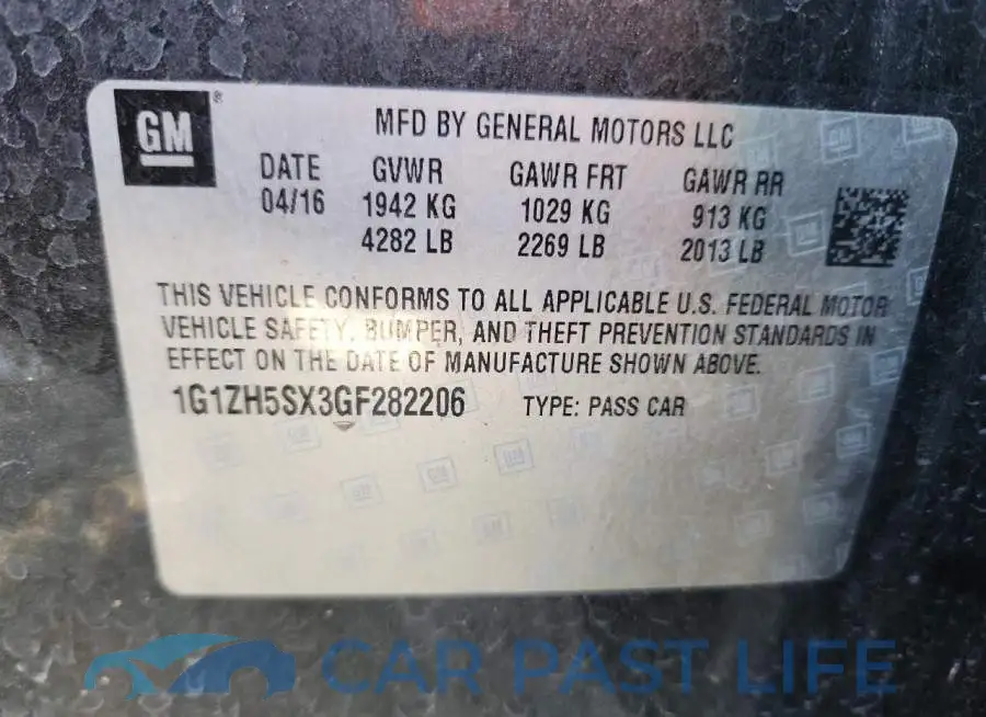 1G1ZH5SX3GF282206# 13