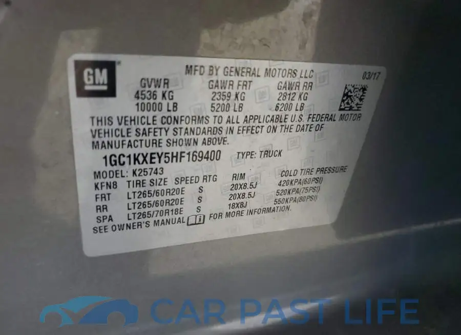 1GC1KXEY5HF169400# 12