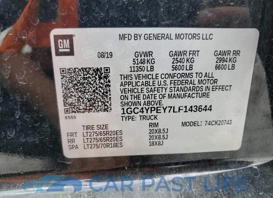 1GC4YPEY7LF143644# 13