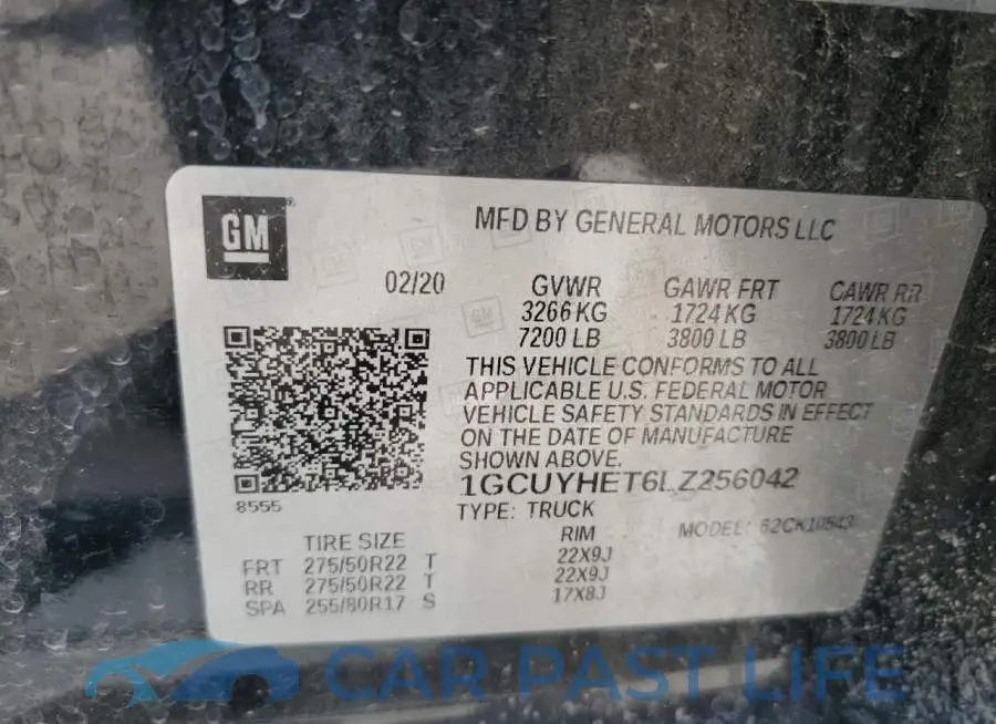 1GCUYHET6LZ256042# 13