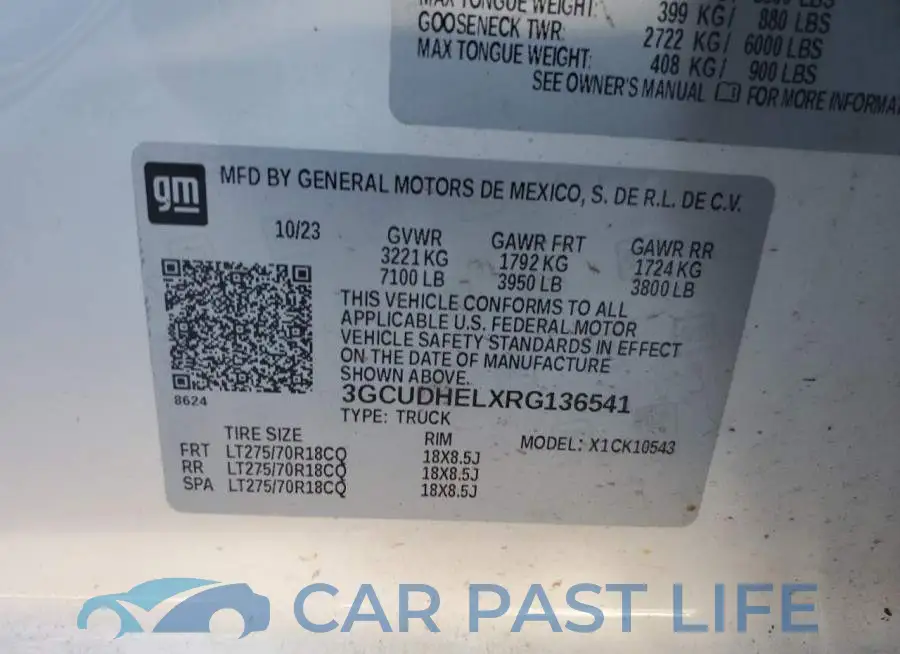 3GCUDHELXRG136541# 12