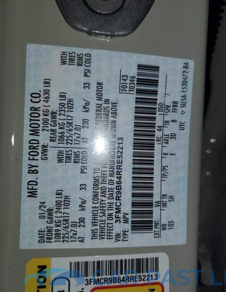 3FMCR9B64RRE52213# 14