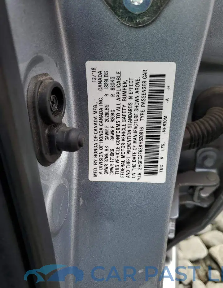 2HGFC2F63KH520816# 12