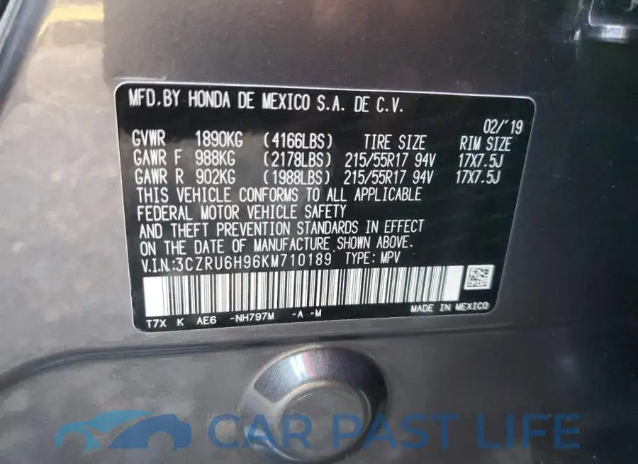 3CZRU6H96KM710189# 12
