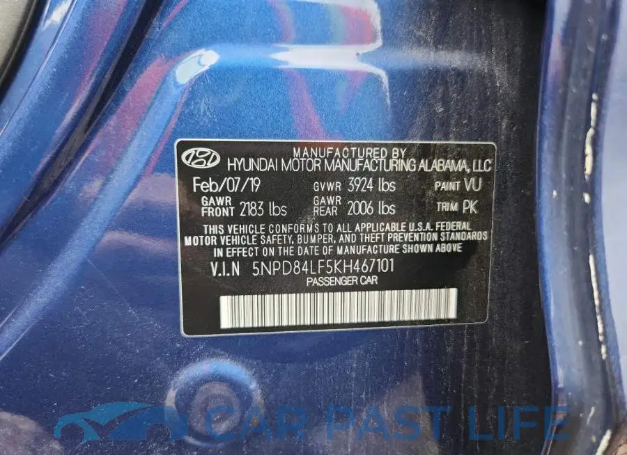 5NPD84LF5KH467101# 13