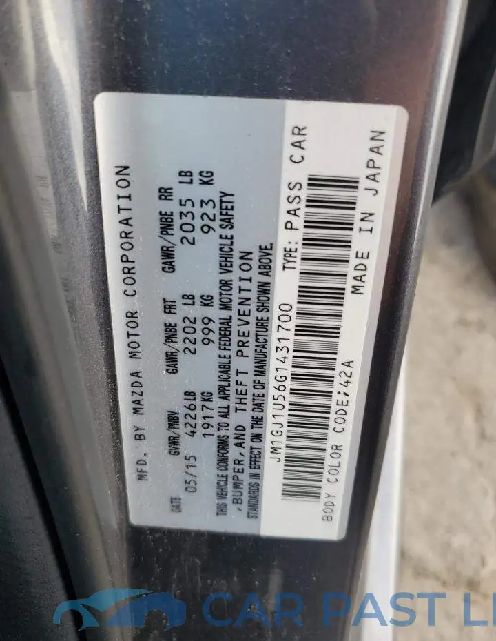 JM1GJ1U56G1431700# 12