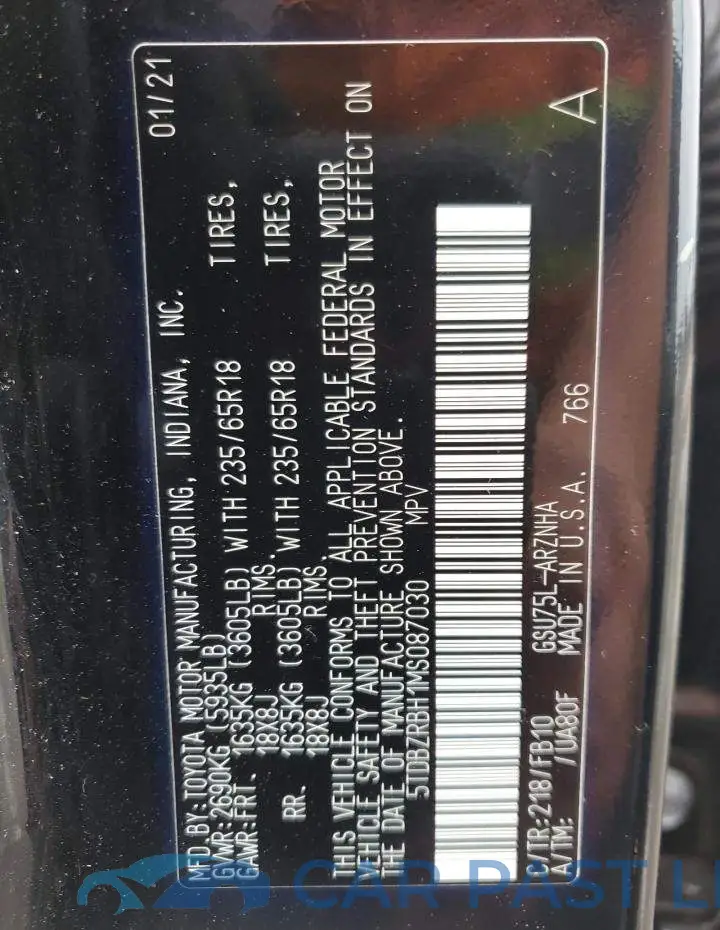 5TDBZRBH1MS087030# 13